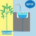 Water Save Reuse Steps Royalty Free Stock Photo