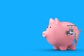 Water Saving Concept. Piggy Bank with Water Tap and Water Drop. 3d Rendering Royalty Free Stock Photo