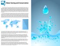 Water Saving and Conservation Template Royalty Free Stock Photo