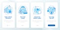 Water saving tips blue onboarding mobile app screen