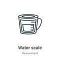 Water scale outline vector icon. Thin line black water scale icon, flat vector simple element illustration from editable Royalty Free Stock Photo