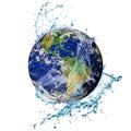 Water recycle on world concept. Elements of this image furnished by NASA.