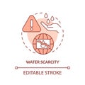 Water scarcity terracotta concept icon