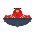 Water scooter front view vector icon sea element. Fast sea sport jet summer. Motor extreme vacation power bike transport Royalty Free Stock Photo