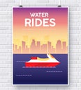 Water Scooter illustration on brick wall background concept Royalty Free Stock Photo