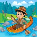 Water scout boy theme image 2 Royalty Free Stock Photo