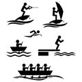 Water Sea Sport Pictogram Silhouettes