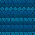 Water seashells seamless pattern