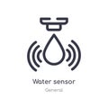 water sensor outline icon. isolated line vector illustration from general collection. editable thin stroke water sensor icon on