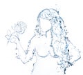 Water shaped girl created from water splash