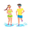 Water Shoes Wear Sportspeople For Running Vector