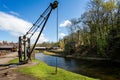 Water side ship hoist in Blists Hill Victorian Town in Ironbridge, Shropshire, UK Royalty Free Stock Photo