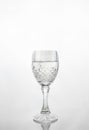 Water in single luxury wine drinking glass with white background