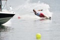 Water Ski In Action: Woman Slalom Royalty Free Stock Photo