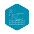 Water ski icon, simple style Royalty Free Stock Photo