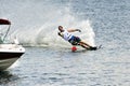 Water Ski World Cup 2008 In Action: Man Slalom Royalty Free Stock Photo