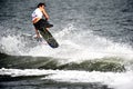 Water Ski World Cup 2008: Man Shortboard Tricks Royalty Free Stock Photo