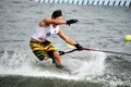 Water Ski World Cup 2008: Man Shortboard Tricks Royalty Free Stock Photo