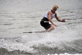 Water Ski World Cup 2008: Woman Shortboard Tricks Royalty Free Stock Photo