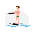 Water skiing man clipart. water skiing vector clipart. water skiing isolated clipart Royalty Free Stock Photo