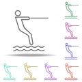 water skiing outline icon. Elements of Sport in multi color style icons. Simple icon for websites, web design, mobile app, info Royalty Free Stock Photo