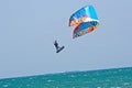 Kite surfing, water skiing with parachute