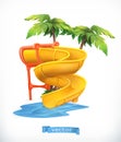 Water slide 3d vector icon