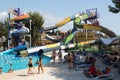 Water slide at Illa Fantasia Barcelona's Water Park Royalty Free Stock Photo