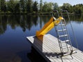 Water slide on the lake Royalty Free Stock Photo