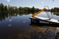 Water slide on the lake Royalty Free Stock Photo