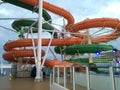 Water slides onboard cruise ship Liberty of the Seas Royalty Free Stock Photo