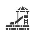 Water slides vector icon, amusement park related solid style