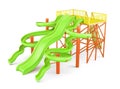 Water slides on a white background. Side view. 3d rende Royalty Free Stock Photo