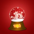 Water Snow Globe with Chinese Dragon Red Royalty Free Stock Photo