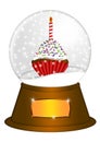 Water Snow Globe with Cupcake Illustration