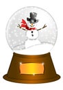 Water Snow Globe with Snowman Illustration