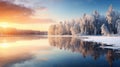 water snow outdoor sunrise tranquil