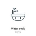 Water soak outline vector icon. Thin line black water soak icon, flat vector simple element illustration from editable cleaning