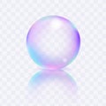 Water soap bubble isolated on transparent background. Royalty Free Stock Photo