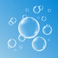 Water , soap, gas or air bubbles with reflection. Royalty Free Stock Photo