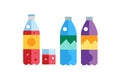 Water, soda and juice or tea bottles vector