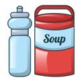 Water soup icon, cartoon style