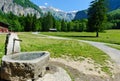 Water source at mountain trail