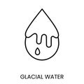 Water sources, glacier line icon vector for water packaging with editable stroke