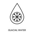 Water sources, glacier line icon vector for water packaging with editable stroke