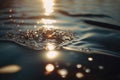 Water with sparkling crisp radiant reflections. Generative AI