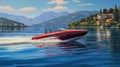 water speedboat on the lake Royalty Free Stock Photo