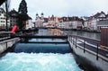 Water spike in the center of Lucerne, Switzerland.