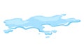 Water spill puddle. Blue liquid shape in flat cartoon style. Clean fluid drop design element isolted on white background