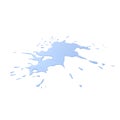 Water spill on white. 3D illustration